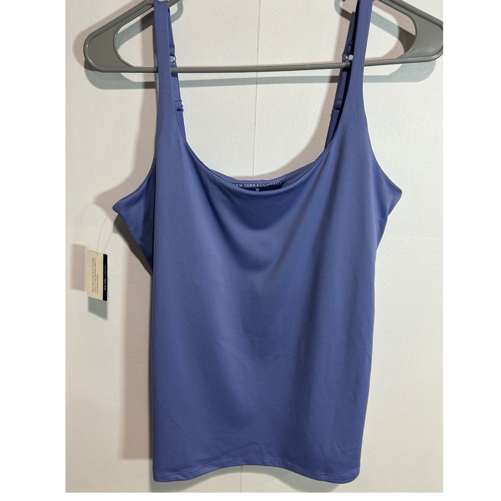 Womens Cami Large Periwinkle Blue Bodyshape Adjustable Straps Solid Layer basic - Picture 1 of 6